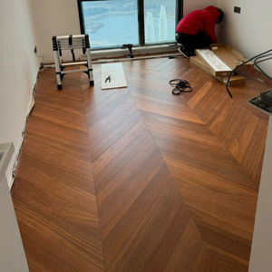 ไม้สักปาร์เก้สำเร็จรูปเคลือบยูวีพื้นไม้ก้างปลาสำหรับตกแต่งเชิงพาณิชย์และที่อยู่อาศัยไม้เนื้อแข็งพื้นแบบวิศวกรรม - Product Image 5