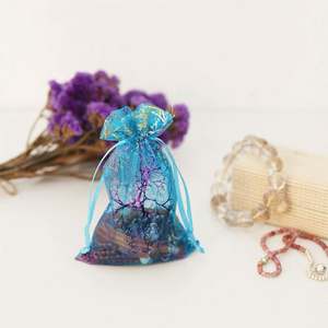 Sacs cadeaux en organza bleu corail pour bijoux, bonbons et cadeaux de mariage - Product Image 5