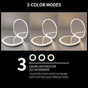 Specchietto Compatto Tascabile All'ingrosso <span class=keywords><strong>Con</strong></span> Luce LED, Logo Personalizzato, Ricaricabile, <span class=keywords><strong>Portatile</strong></span>, Da Mano, Da Viaggio, Pieghevole, Mini Da <span class=keywords><strong>Trucco</strong></span> - Product Image 2