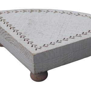 PARISLOFT Wood <b>Corner</b> <b>Shelf</b>, <b>Rustic</b> Display Riser, Sector Counter Decor, Wood Pedestal Stand for Kitchen, Bathroom, Living Room - Product Image 3