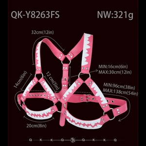 QK-Y8263 - Arnés de Cuero PU para Pechos, Ajustable, Colorido, para Juegos Sexuales, Accesorios Fetichistas para Adultos - Product Image 6