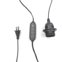 Prise américaine avec interrupteur de minuterie, support de lampe à intensité variable avec câble de 1,8 m et vis E27, cordon personnalisé, prise de courant, bases de lampe