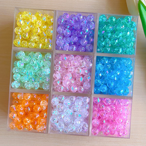 Perles acryliques modernes de 8 mm, électro-plaquées de couleur ultraviolette, à fleurs, très vendues, accessoires décoratifs faits à la main, bricolage, téléphone portable - Product Image 1