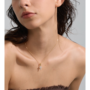 JINYOU 3763 Hochwertige exquisite vergoldete Edelstahl kette Zirkonia Kreuz Anhänger Halskette - Product Image 5