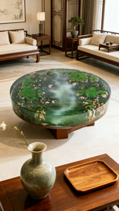 Handmade Nhựa Thủ Công Thực Khối Thực Nhà Máy Nhựa Bảng Đồ Nội Thất Nhựa Epoxy Nhựa Bàn Ăn Vòng Cà Phê Nhựa Bàn Ăn - Product Image 6