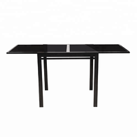Extension de table pliante et extensible, avec mécanisme à dessus en verre