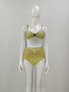 A8744 <span class=keywords><strong>set</strong></span> di Bikini da donna verde alla moda per donna taglie forti Sexy per donna completi gonna a tre pezzi - Product Image 6
