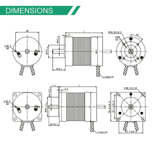Motor sin escobillas de alta potencia bibo Fulling Motor de 57 mm, 0.11 N.m, NEMA23, 36 V, 46 W para pistola, motor sin escobillas estándar - Product Image 2