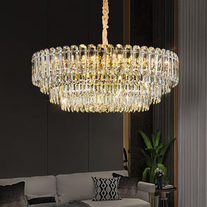 Роскошная современная хрустальная светодиодная люстра для виллы, подвесной светильник с регулируемой высотой и диммированием для холла отеля и домашнего декора - Product Image 6