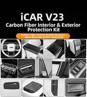 Accessoires applicables ICAUR V23Cente : Cadre décoratif pour panneau de ventilation de console avec motif fibre de carbone pour modification automobile