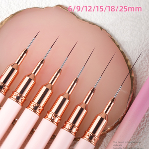 Vente Flash : <span class=keywords><strong>Pinceaux</strong></span> de Précision Flexibles Haut de Gamme pour Nail Art, Manche Métallique Dégradé en Nylon, 6 Pièces (6/9/12/15/18/25 mm) - Product Image 4