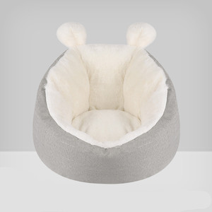 Cálido y esponjoso con forma de oreja cama para gatos lavable suave Linda cama corta para gatos de felpa - Product Image 6