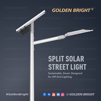 Farola Solar Dividida/Lámpara Solar para Carretera con Panel de Alta Eficiencia, Batería de Gran Capacidad, Impermeable IP65, Garantía de 5 Años