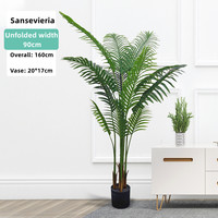 Planta Artificial de Alta Calidad, Hoja de Plátano en Maceta, Sansevieria Artificial, Plátano de Viajero de Plástico para Decoración del Hogar