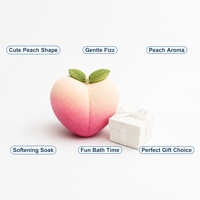 Bombe de bain artisanale en forme de pêche, boule effervescente, parfum sucré et fruité, spa relaxant, coffret cadeau de 6 pièces, personnalisable OEM ODM