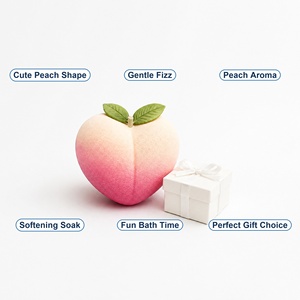 Bombas de Baño Efervescentes en Forma de Durazno Hechas a Mano, Aroma Dulce y Jugoso, Set de Regalo de 6 Piezas para Spa Relajante, Personalizable OEM ODM - Product Image 2