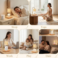 Lampe chauffe-bougie 2 en 1 à intensité variable avec minuterie et hauteur réglable pour bougies parfumées