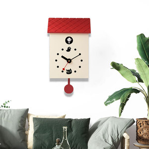 Vô cùng thời gian tùy chỉnh hiện đại cúc cu Đồng hồ treo tường thiết kế hiện đại màu Đỏ cúc cu đồng hồ với con lắc đồng hồ treo tường - Product Image 5