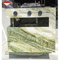 Dalle de marbre vert de luxe avec veinage blanc, pierre naturelle polie pour îlot de cuisine, meuble-lavabo de salle de bain, directement de l'usine