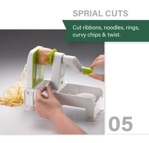Spiraliseur multifonction 4 lames, polyvalent et compact, pliable, pour légumes, meilleur appareil à spaghetti et pâtes végétales pour un régime céréalier équilibré - Product Image 3