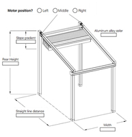 Pergola motorisée rétractable moderne en aluminium avec rideaux latéraux télécommandés, certifiée CE, imperméable, pare-soleil pour jardin extérieur