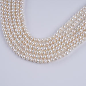 Perles Keshi blanches Zhuji 5-6 mm, ovales, naturelles, d'eau douce, semi-finies, en vrac, pierres semi-précieuses pour collier et bracelet DIY - Product Image 5