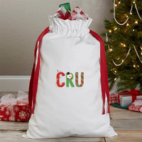 Sac de Noël blanc vierge pour sublimation, sac en toile personnalisé avec cordon de serrage, sac du Père Noël