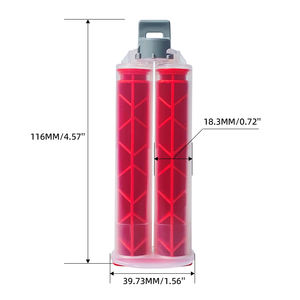 Seringue double en plastique 1:1 de 24 ml, distributeur d'adhésif époxy, <span class=keywords><strong>cartouche</strong></span> vide à double corps pour mélange de colle bi-composant AB - Product Image 2