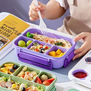 Eco-Friendly Silicone <b>Lunch</b> <b>Box</b> Set for School and Office Kids Bento Boxes <b>Microwave</b> Safe - Product Image 3