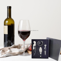 Accessoires de bar 4 pièces poignée d'emballage exquise tire-bouchon Kit bouchon de vin verseur ouvre-bouteille de vin