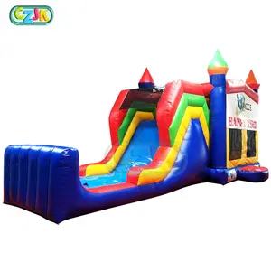 Diskon Bouncer Bouncing Merah Kuning Biru Spanduk Jumping Castle Rumah Combo dengan Perosotan