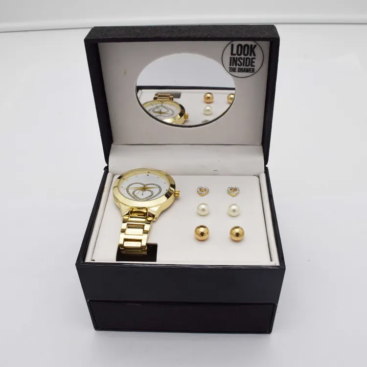 New Items In Market Top Products This Year Women Wrist Watch Gift Set Female Golden Customization Services