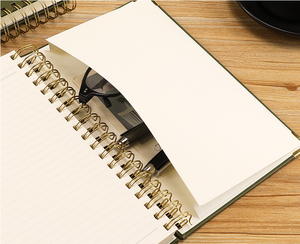 Tùy Chỉnh Xoắn Ốc Bìa Cứng Máy Tính Xách Tay Da Với Ban Nhạc Đàn Hồi Và Túi Giấy Cuộn Dây Ràng Buộc PU Bìa Tạp Chí Dây-O Ràng Buộc Kế Hoạch - Product Image 5