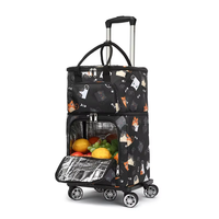 Personnalisé Mobile Portable Pliable Voyage Camping Voiture Sac Supermarché Magasin Shopping Chariots Main Chariot Shopping Sac avec Roues