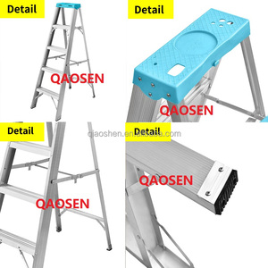 Escalera Industrial <span class=keywords><strong>de</strong></span> Fibra <span class=keywords><strong>de</strong></span> Vidrio Roja Tipo A <span class=keywords><strong>de</strong></span> Alta Calidad, Carga Máxima <span class=keywords><strong>de</strong></span> 150 kg, Aislada, para Exteriores, con Almacenamiento <span class=keywords><strong>de</strong></span> Herramientas, Bloqueo Manual, 1 Año <span class=keywords><strong>de</strong></span> Garantía, 75 - Product Image 3