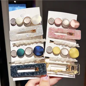 New Style Simple Pearl Hair Clip Fashion Duck Bill Clip Beautiful Hair Pin Set 3pcs/set For Girls Wholesale