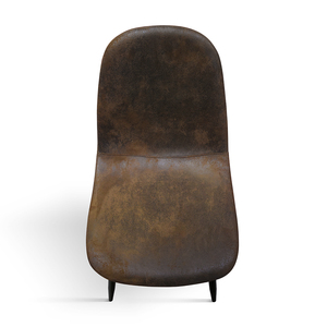 Juego de 4 sillas Costanza de cuero ecológico color castaño con base de metal para comedor interior - Product Image 4