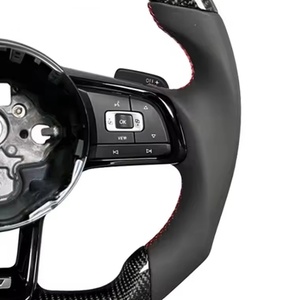 พวงมาลัยคาร์บอนไฟเบอร์แบบรีเทฟิตอัพเกรดสำหรับรถยนต์ VW Scirocco <span class=keywords><strong>Jetta</strong></span> 6C 7P <span class=keywords><strong>MK</strong></span> 6 4 <span class=keywords><strong>5</strong></span> R32 MK3 - Product Image 6