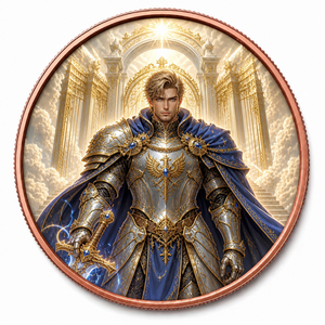 Moneta Commemorativa Personalizzata 1OZ .999 in Rame Puro Cavaliere Celeste Rilievo 3D Fantasy da Collezione - Product Image 6