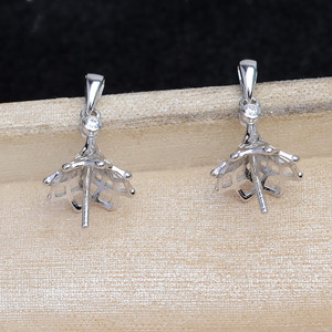 Boucle d'oreille en argent S925 Wenchi en forme de U, accessoire de bijoux DIY pour perles, support double usage pour perles de 12-14 mm, modèle Chine 15641 - Product Image 4