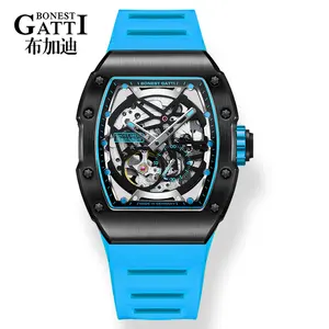 Watch Design Luxury Waterproof Luminous Timepiece Silicone Strap Square Mechanical Automatic Watch