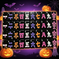Tuiles de Mahjong Winmax Halloween Bouledogue Français |   Jeu de Mahjong Spooky Dog |   Carrelage en caoutchouc naturel pliable et portable pour le divertissement