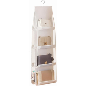 8 Pocket <b>Foldable</b> Handbag Storage Hanging <b>Bag</b>, Clear Visible Shelf Organizer, Universal for Closet Bedroom Family Home Use - Product Image 5
