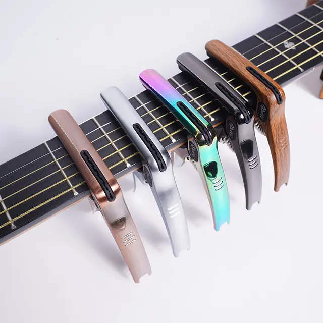 Mollo, Capo negro personalizado para guitarra, capo de guitarra acústica con sintonizador