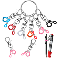 Ensemble de pinces à stylo colorées en silicone avec mousqueton pour porte-badge d'infirmière, accessoire convertisseur de stylo rétractable