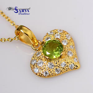 Colgante de Peridoto, Colgantes y Dijes de Corazón, Plata de Ley 925, Joyería Fina, Colgantes y Dijes, Fabricante de Joyería Personalizada - Product Image 3