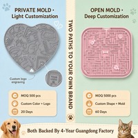 Tapis à lécher en silicone personnalisé avec logo BPlus, 4 formes, 5 couleurs, fournitures pour animaux de compagnie, OEM, MOQ 100, usine du Guangdong, vente en gros