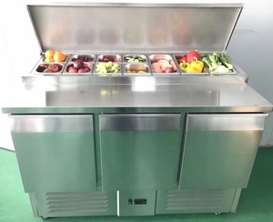 <span class=keywords><strong>3</strong></span> doors <span class=keywords><strong>Saladette</strong></span> <span class=keywords><strong>Pizza</strong></span> prepairing table refrigerator with steel lid - Product Image 5