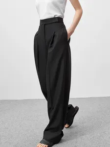 Pantaloni da Donna Ecologici in Poliestere e Cotone, Vita Alta Elasticizzata, Vestibilità Regolare, Abbigliamento Casual Primaverile - Product Image 4