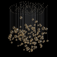 Lustre LED moderne rotatif sur mesure de luxe pour escalier, villa, salon, duplex, hall, maison